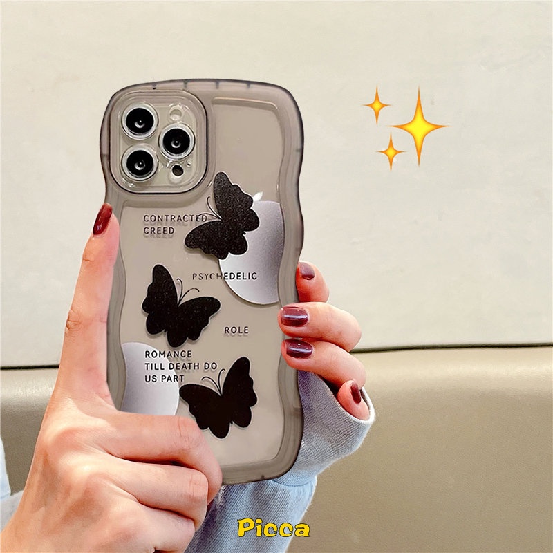 Soft Case Tpu Motif Kupu-Kupu Untuk iPhone 11 14 12 13 Pro Max XR 7 8 6 6s Plus 14 Plus X XS Max 7 Plus 8 Plus SE 2020 Butterfly