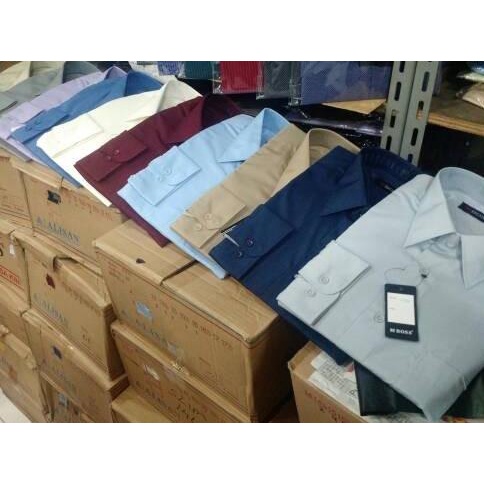 Jual kemeja BOSS panjang REGULER FIT nomor besar 17 - 17.5 - Biru Muda