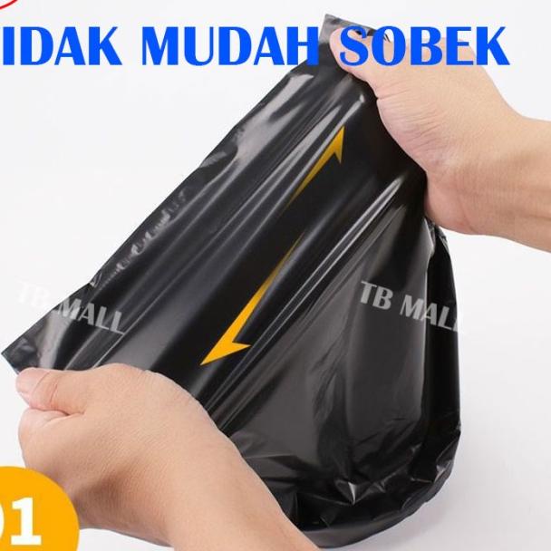 

Plastik Packing Baju Olshop / Polymailer Hitam Glossy LDPE 35X50CM ISI