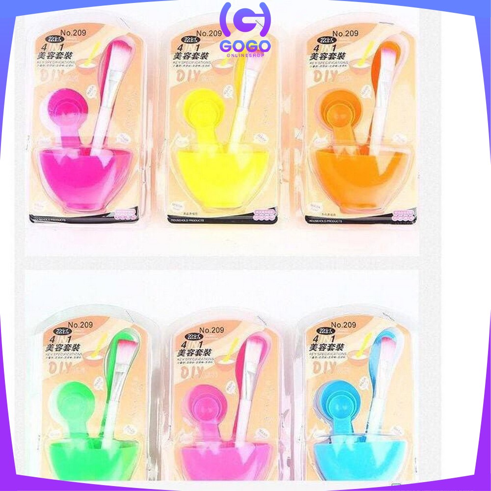 GOGO-K28 Mangkok Masker Set 4IN1 / Mangkuk Masker Set Plus Kuas Sendok dan Pengaduk / Mask Bowl