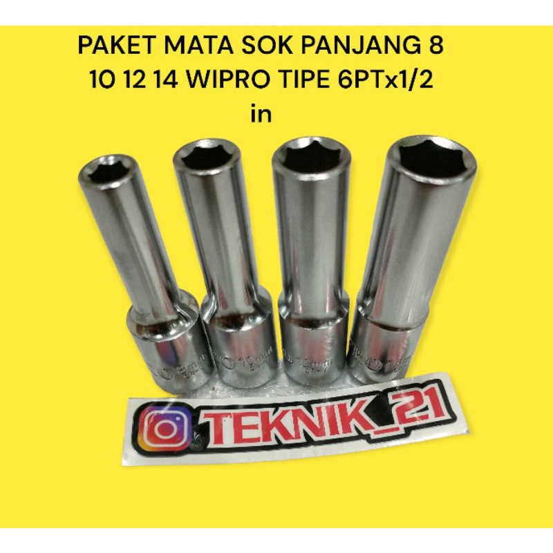 MATA SOK PANJANG WIPRO 8 10 12 14 MM DEEP SOK PANJANG WIPRO