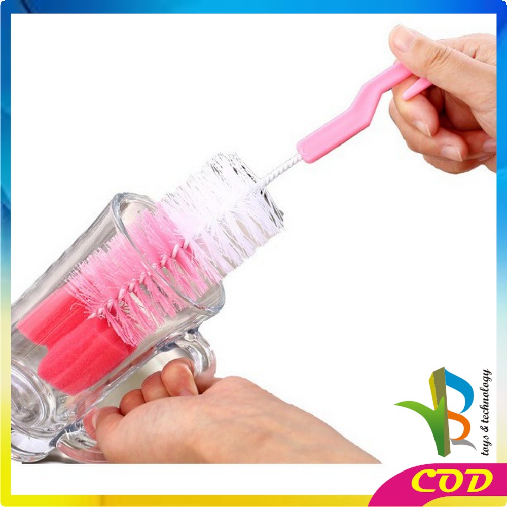 RB-C42 Sikat Botol Susu Bayi + Free Sikat Dot / Pembersih Botol Susu 2in1 Baby Bottle &amp; Nipple Brush