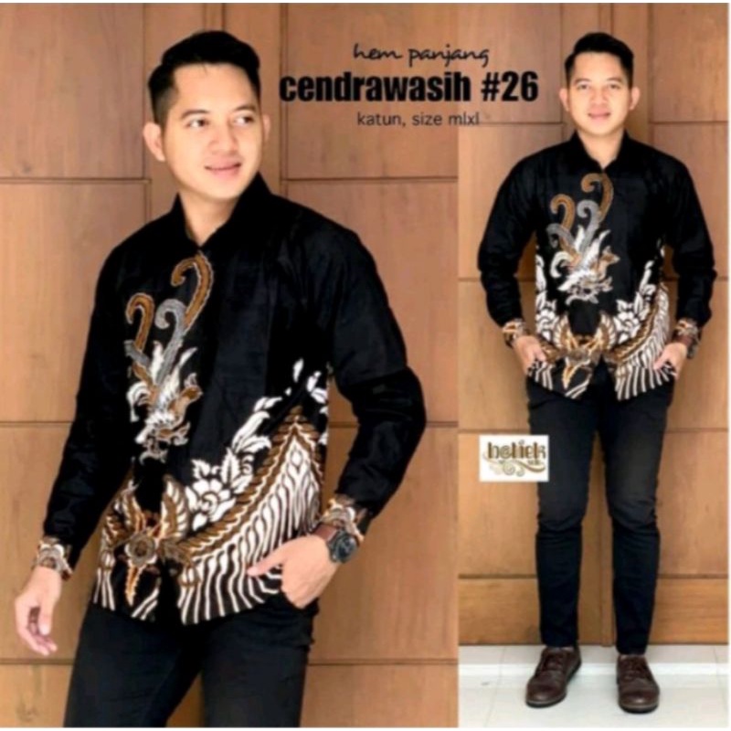 COD - Motif Ayam - Baju Batik Pria Lengan Panjang - Kemeja Batik Pria Panjang - Batik Pria terbaru - Kemeja kantor Terbaru - Batik Pekalongan