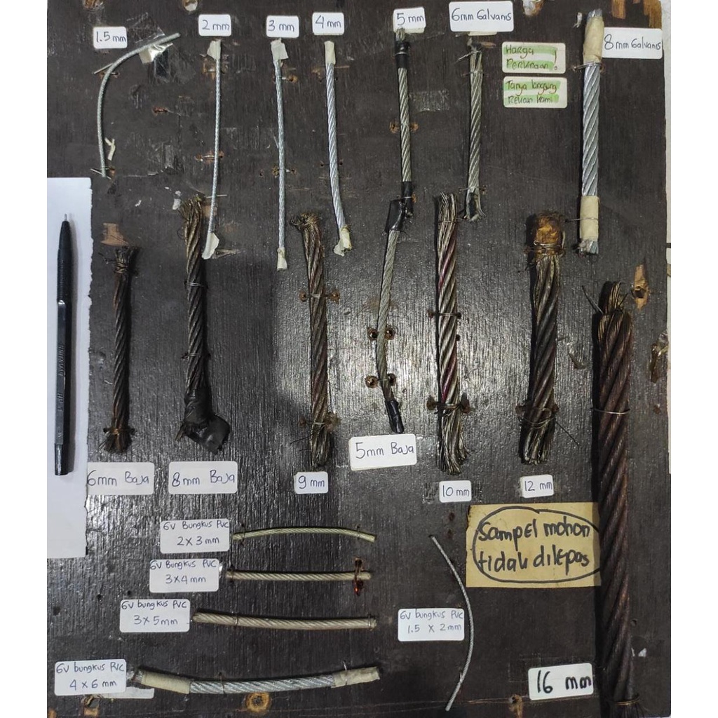 Tabel Informasi : Kabel Sling Wire Rope