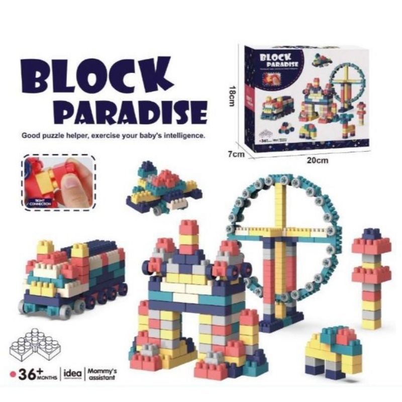 Mainan Anak Block Paradise/Block Susun Isi 100pcs Kemasan Box