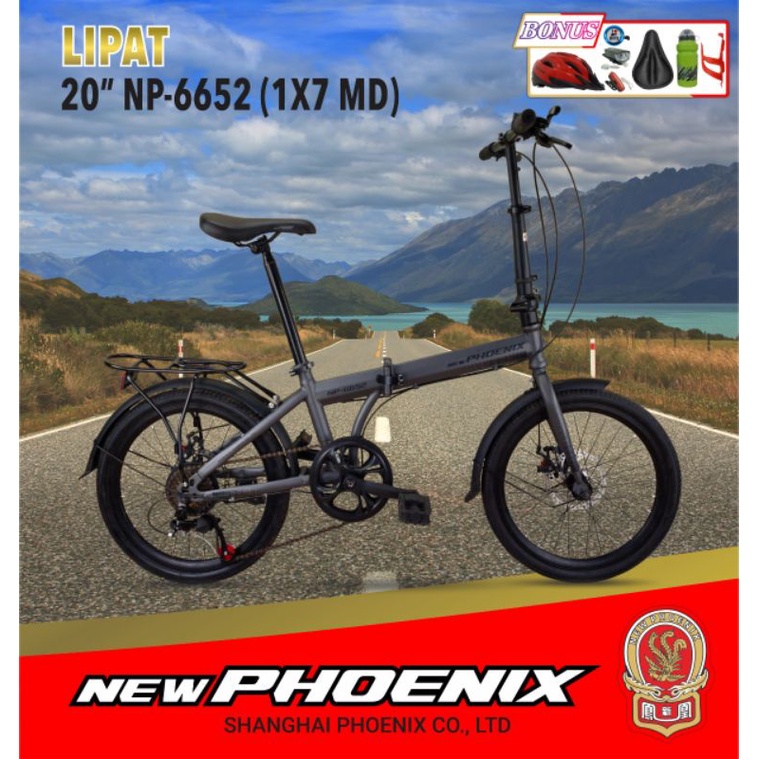 Sepeda Lipat 16 & 20 inch Phoenix 7 Speed + Extra Bonus