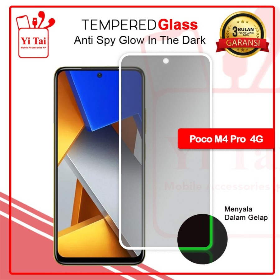 TEMPERED GLASS SPY GLOW IN THE DARK YI TAI - POCOPHONE M4 PRO 4G - GA