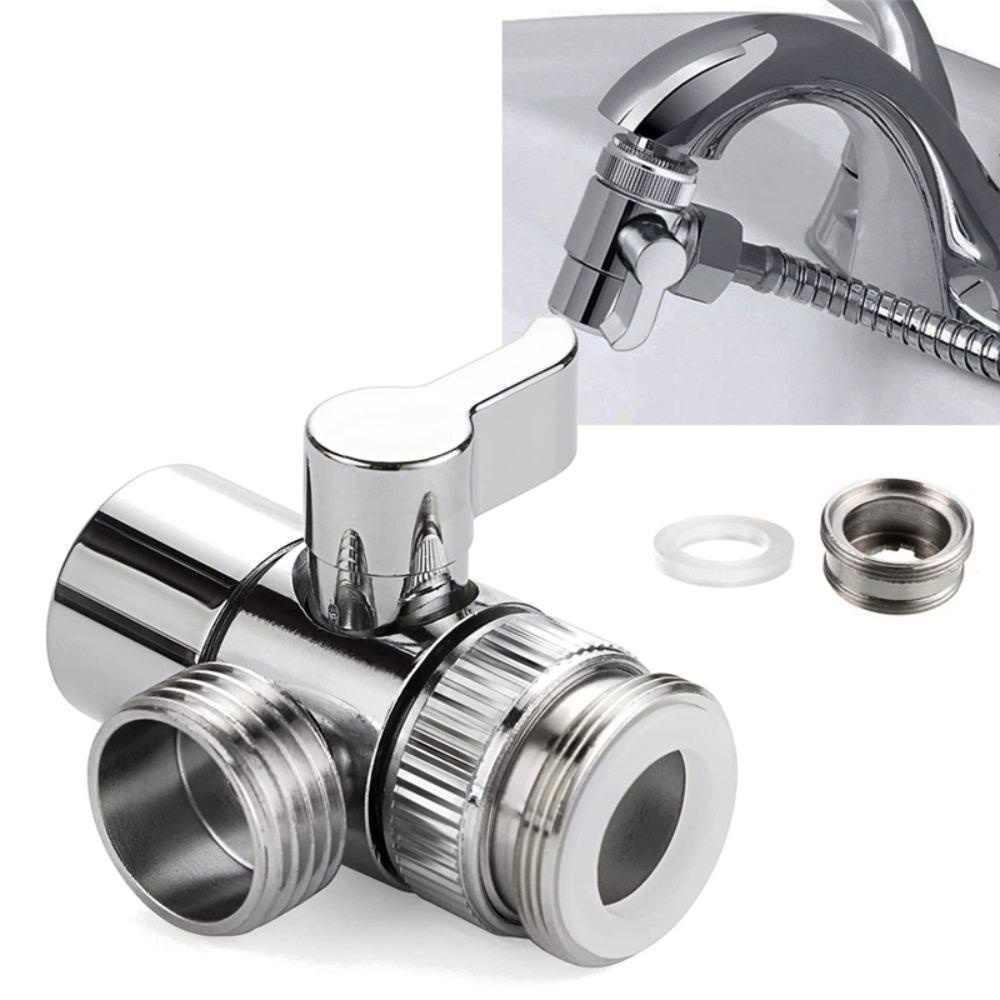 Populer Faucet Diverter Copper Penyambung Keran Air Hread Connector Untuk Toilet Bidet Shower Faucet Adapter