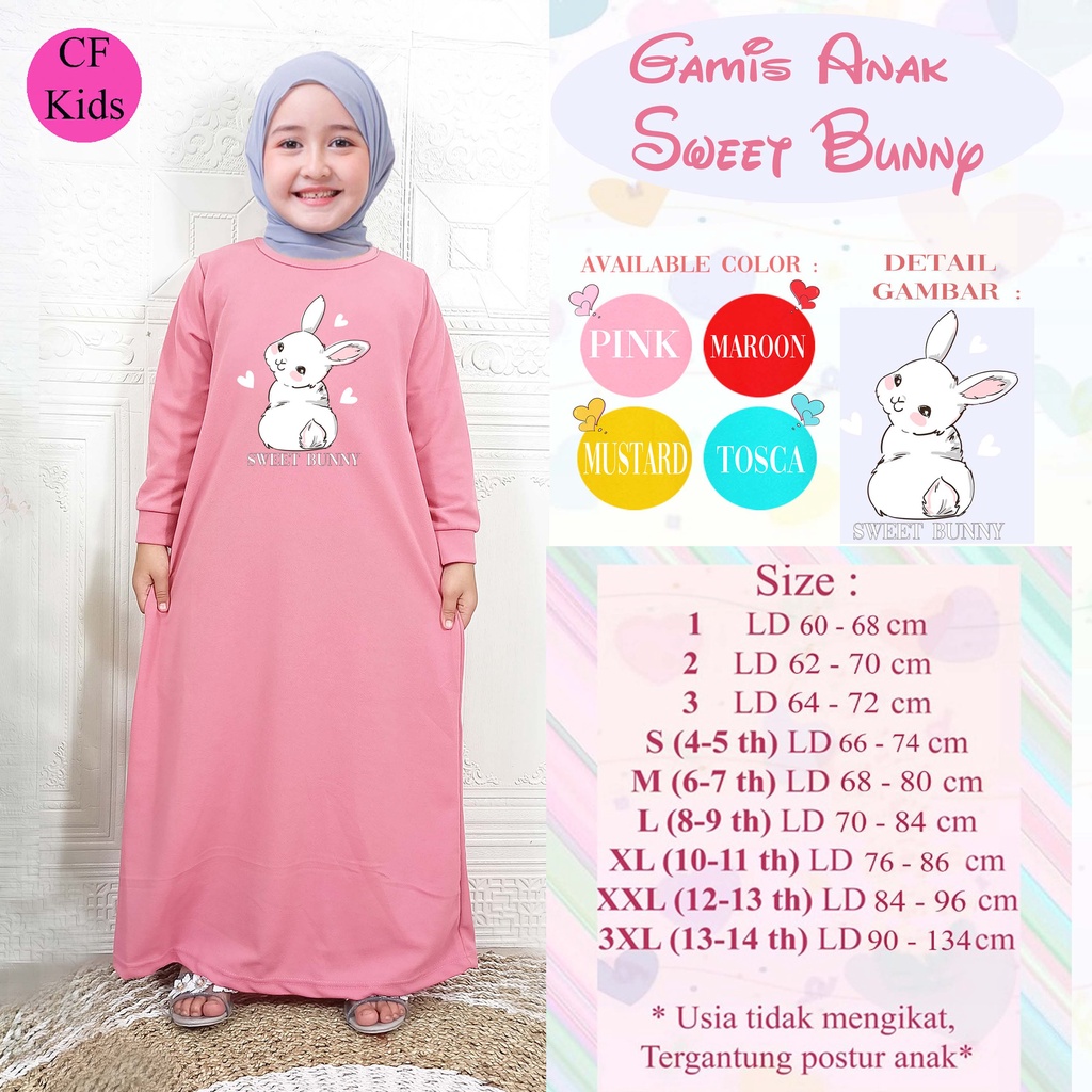 Gamis Anak Perempuan DTF Sweet Bunny CKids