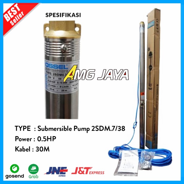 Pompa Air Satelit Submersible Pump 2SDM.7/38 0,5HP Sibel Satelit Pump