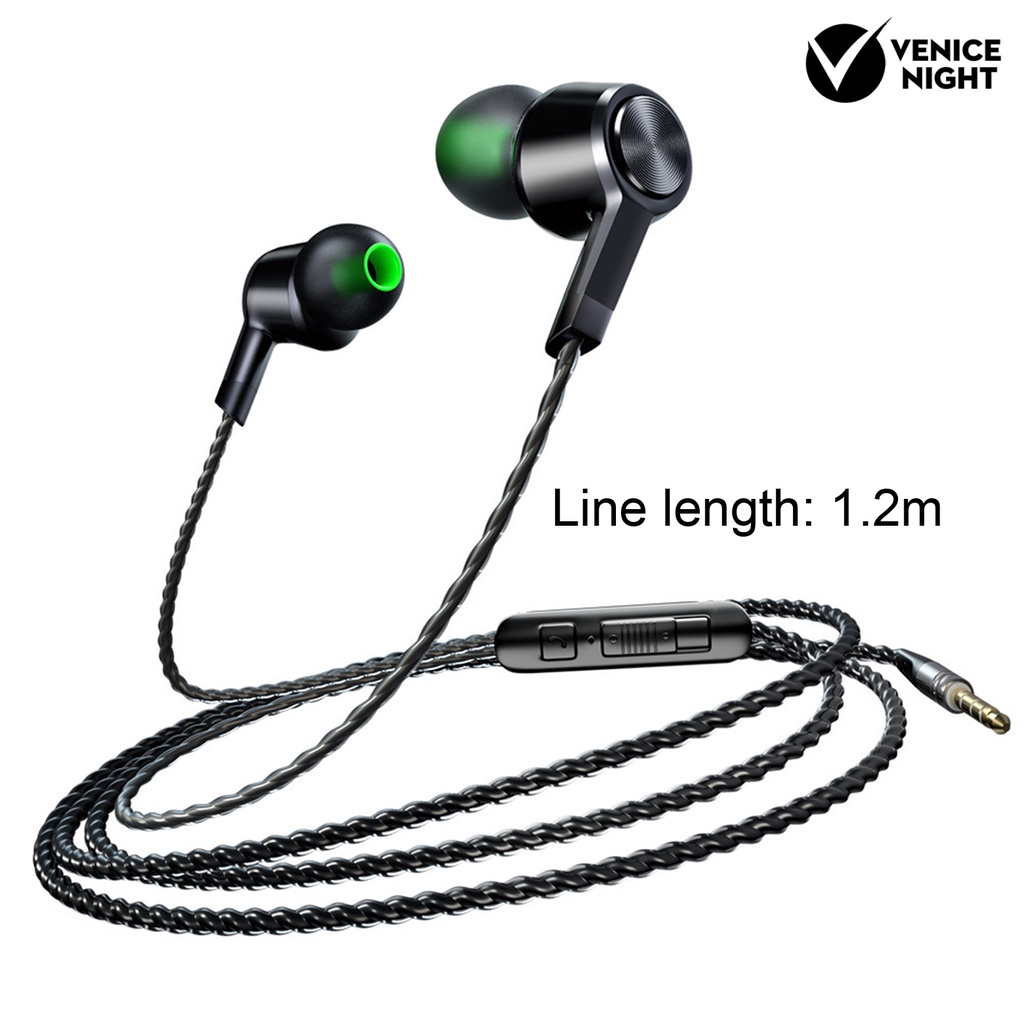 (VNEP) (Berkabel) M6 In-ear Earphone Heavy Bass 1.2m 3.5mm Control Earbud dengan Mic untuk Olahraga