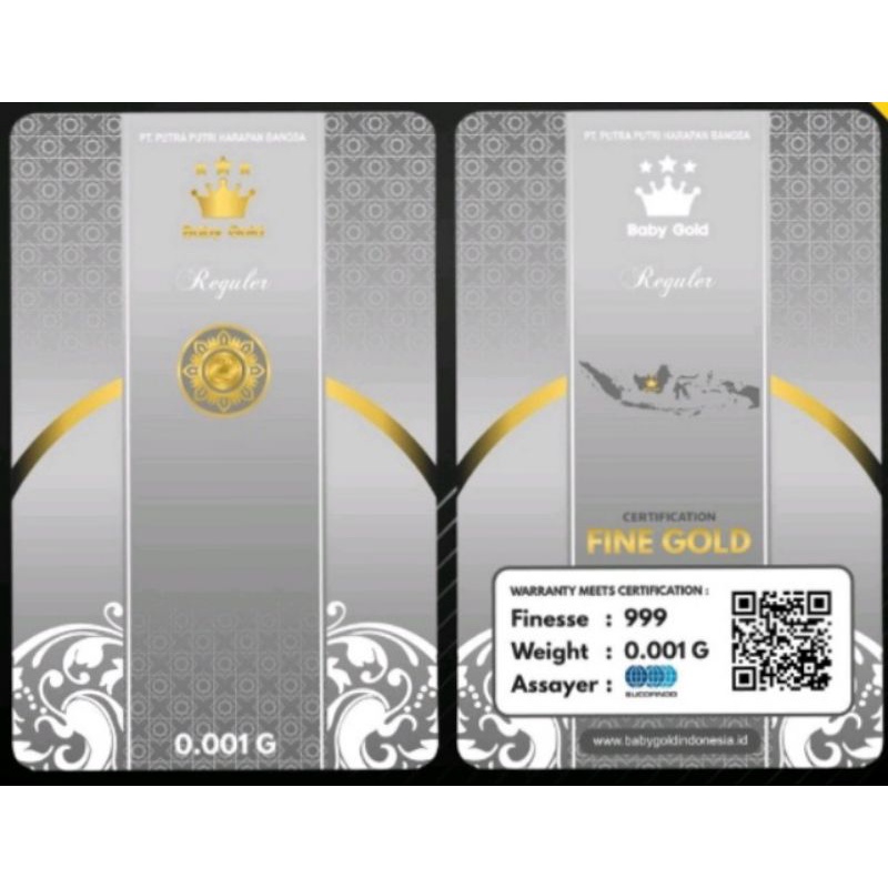 BABY GOLD 0.001 GRAM EMAS MINI LOGAM MULIA