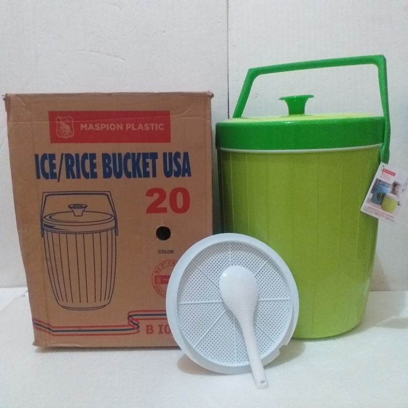 [ Maspion ] Tempat Nasi | Tempat Es Batu Maspion USA Original Uk.20 liter | Nasi 6 kg