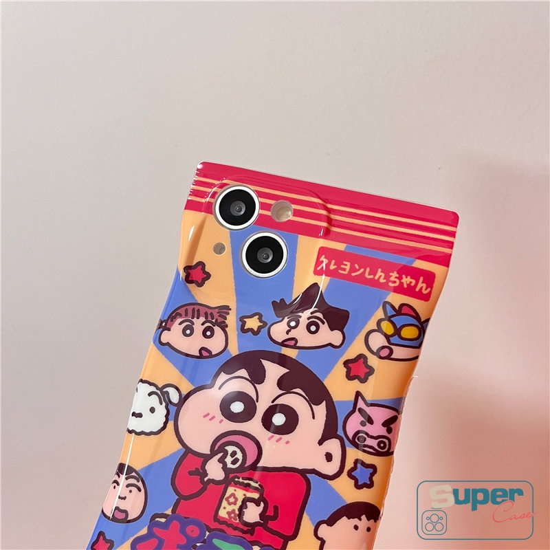 Soft Case TPU Motif Kartun Crayon Shinchan Untuk iPhone 14 11 12 13 Pro Max XR X Xs Max 8 7 6 6s Plus SE 2020