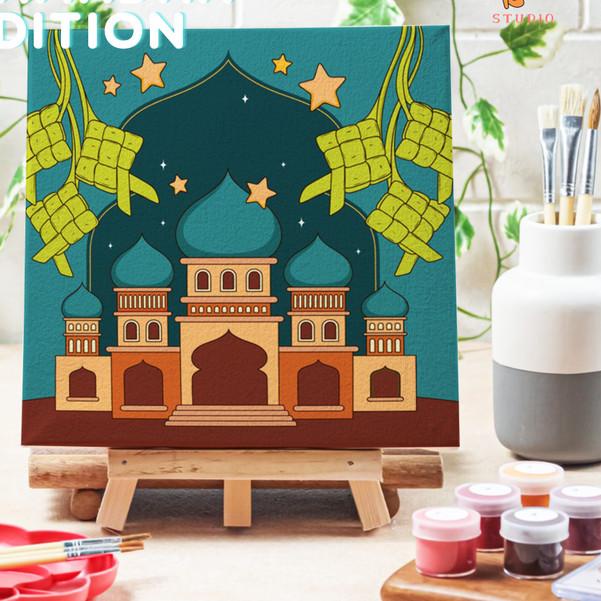 

Painting by number Kit Lukisan Masjid Al Aqsa Hampers Ramadhan Art set - Masjid 3, 15x15