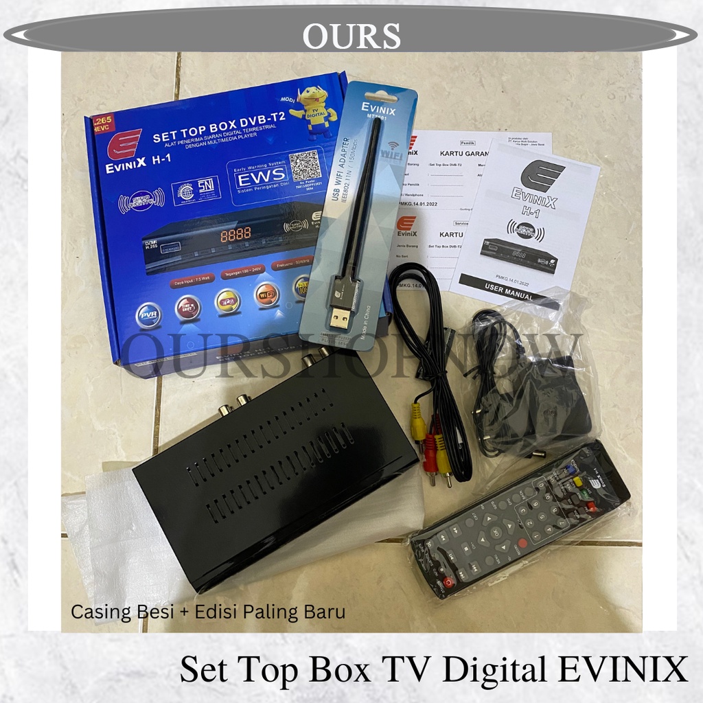 Set Top Box STB Evinix H-1 DVB-T2 UHF Digital Support Internet
