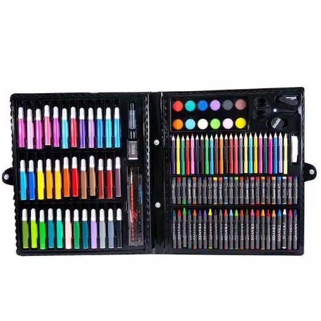 Crayon Anak Set 150 pcs Set Spidol Alat Menggambar Mewarnai Pensil Krayon Set Art Colouring