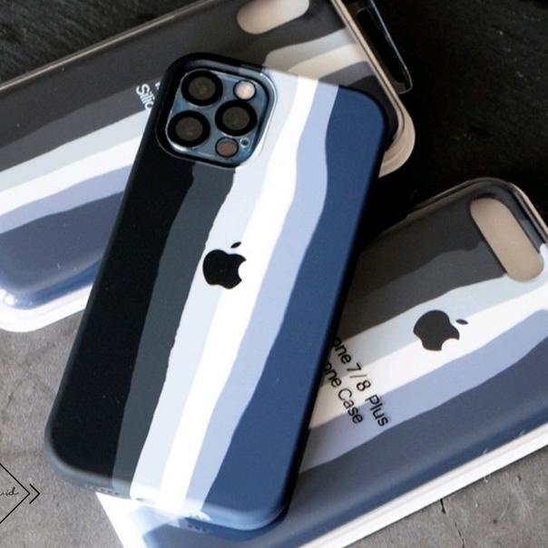 Black Stripe Silicone Case Iphone 11 12 PRO MAX MINI Casing Cool Doff - 11 PRO