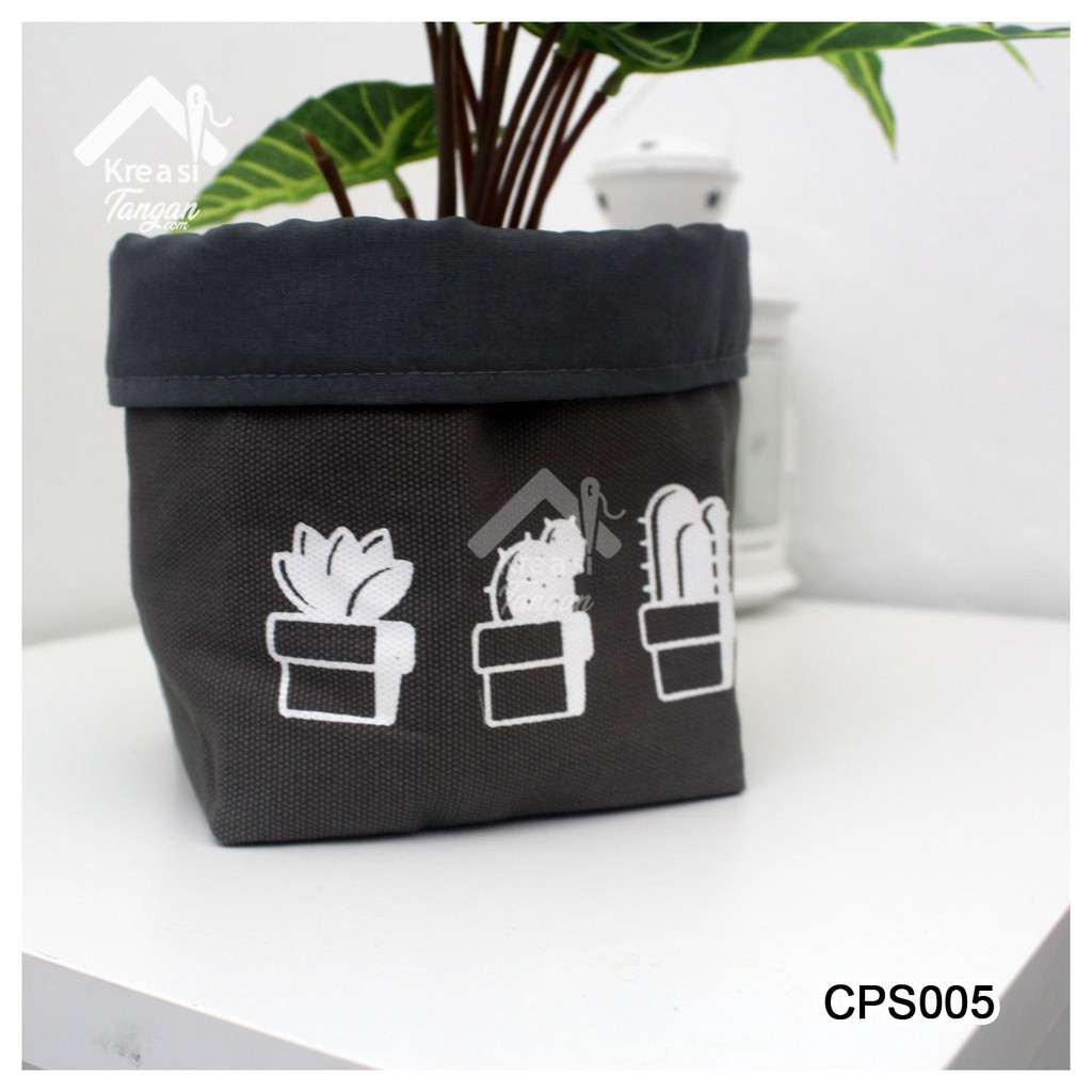 COVER POT / STORAGE MULTIFUNGSI POLOS SABLON CACTUS CPS005