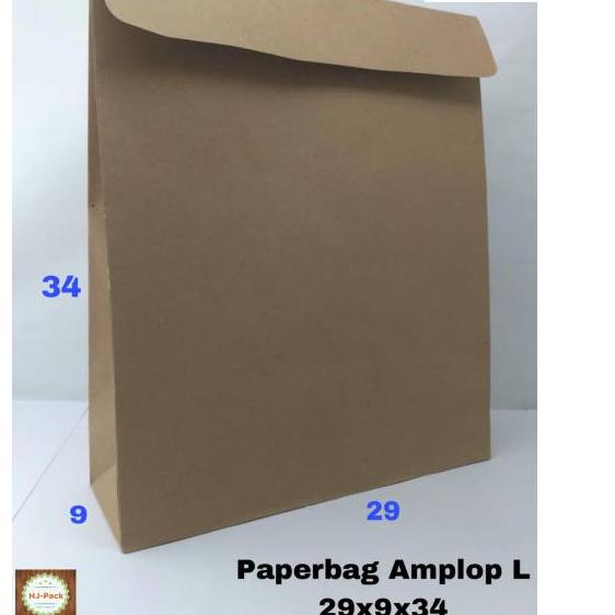 

((DIJUAL)) Paperbag Amplop L 29x9x34 Tas Kertas Tutup Kraft Paper MURAH.,..