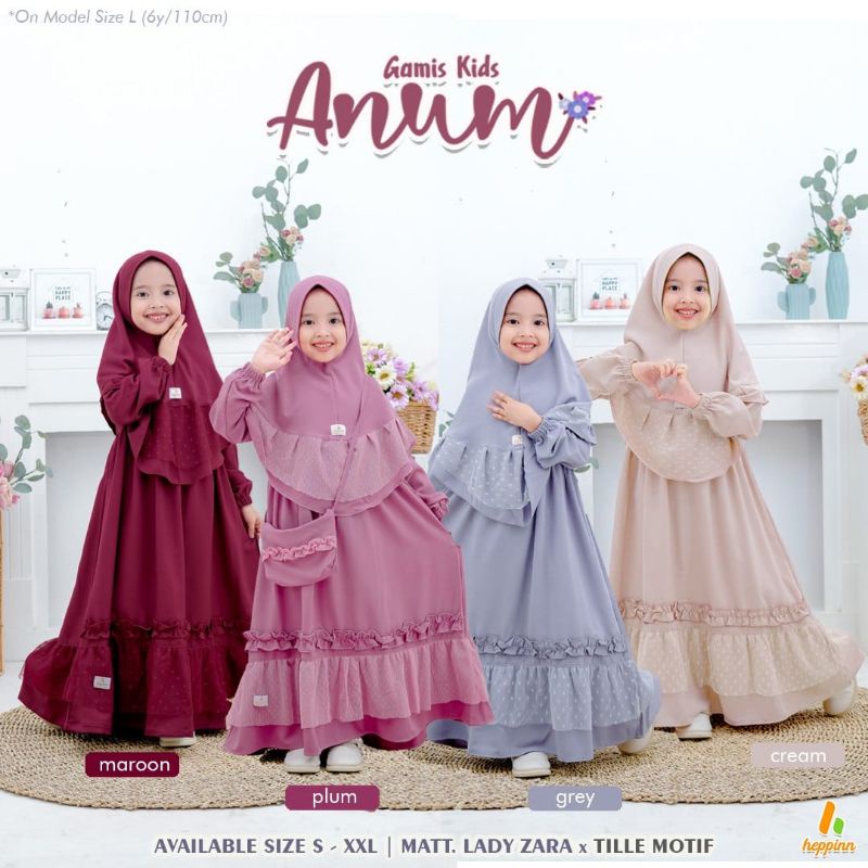 Gamis Anum Kids/ Gamis anak/ set Gamis anak