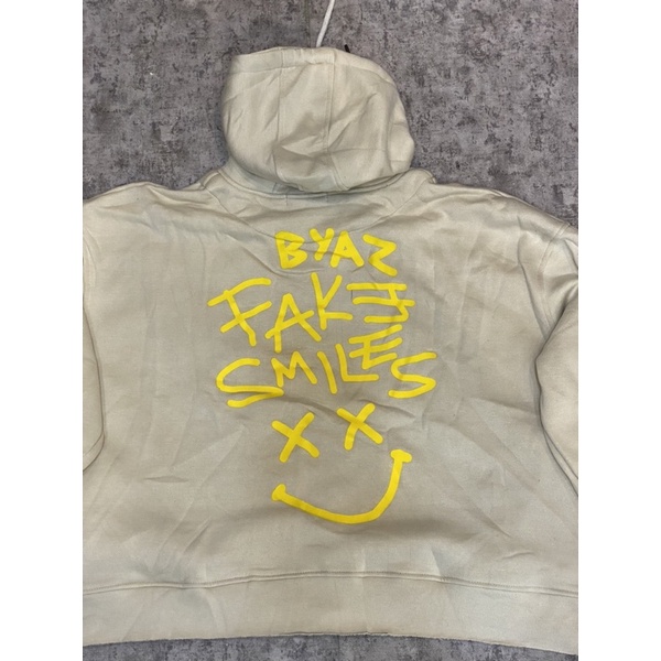 Hoodie BYAZ Crop Oversize Unfinished Fake Smile