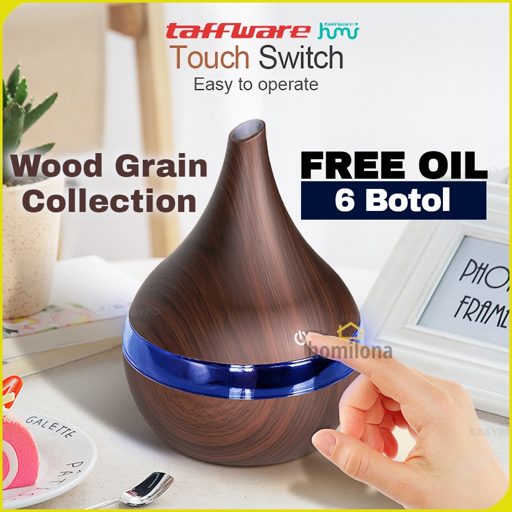 Humidifier Diffuser Aromaterapi LED 7 Color Koleksi Motif Kayu Wood Grain Pelembab Udara  Essential Oil Aromatherapy