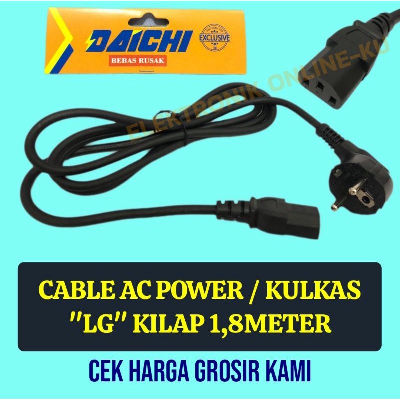 CABLE AC POWER / KULKAS LG KILAP 1,8METER