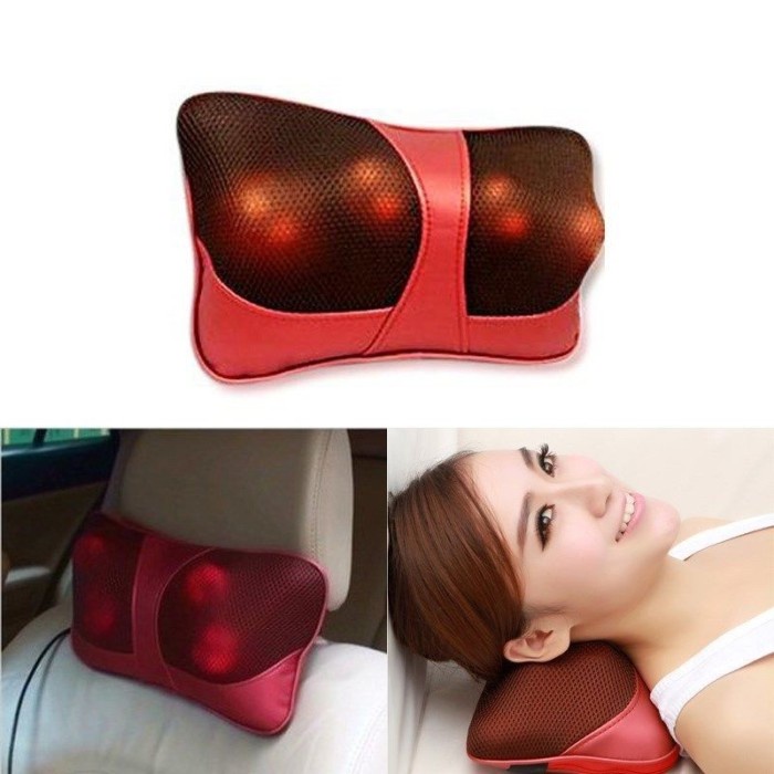 Bantal Pijat massage Siatsu Kursi Leher 8 Bola Infrared Rumah Mobil 2