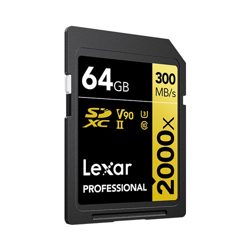 Lexar Professional 2000x 64GB SDHC / SDXC UHS-II RW up to 300/260 MBs