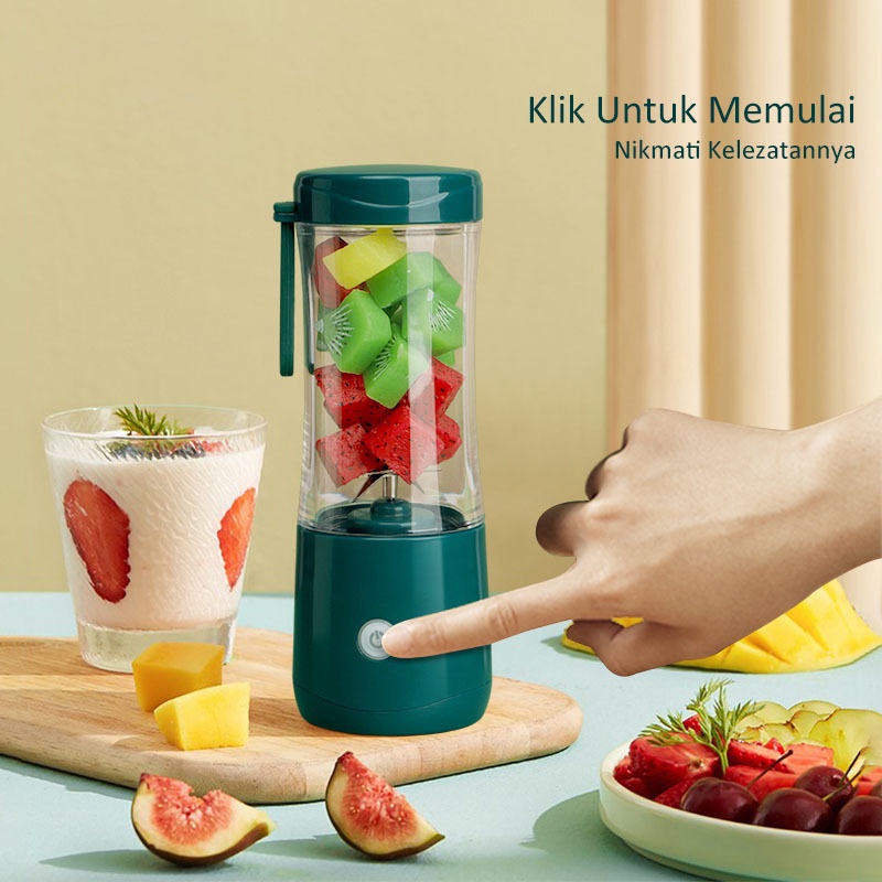 Mini juicer Portable blender 6 mata pisau cangkir Multifungsi USB belender 380ml kaca menebal cangkir juicer original