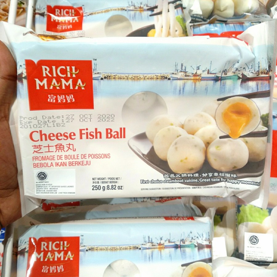 Frozen Bakso Ikan Import Rich Mama Cheese Fish Ball 250gr Baso Ikan Isi Keju