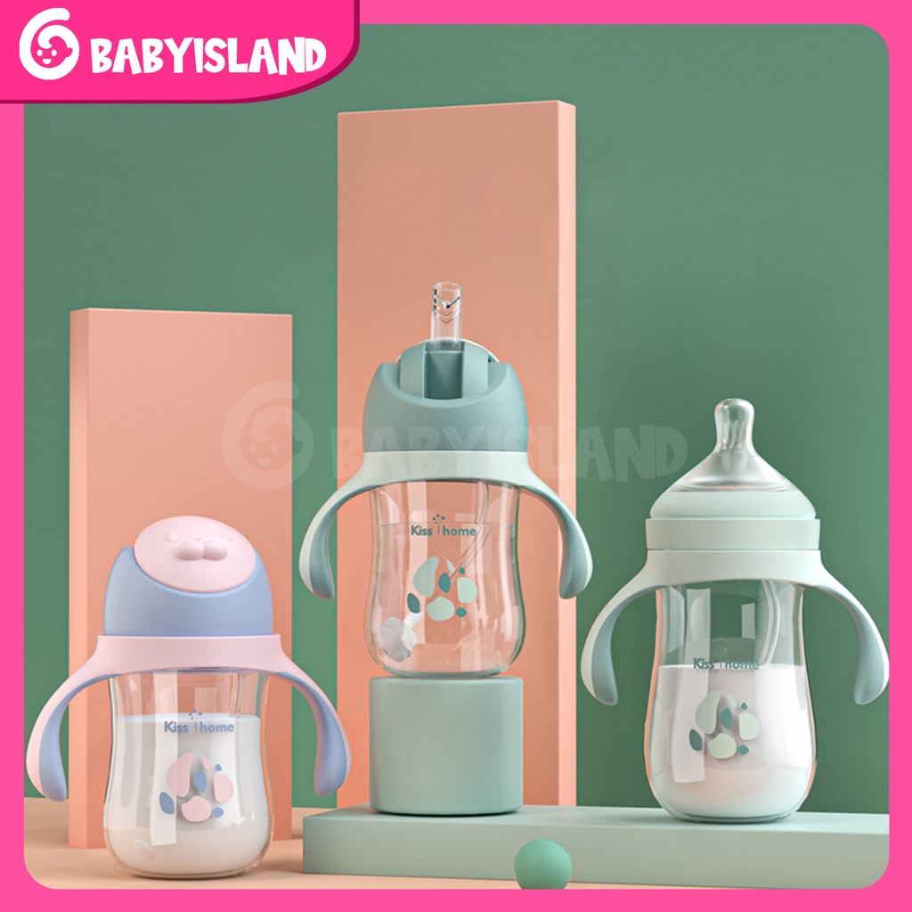 1 Cangkir 3 Botol Minum Bayi Sedotan Anti Tumpah BPA Free Tali Panjang Botol Minum Anak Cangkir Pelatihan Sippy Portabel