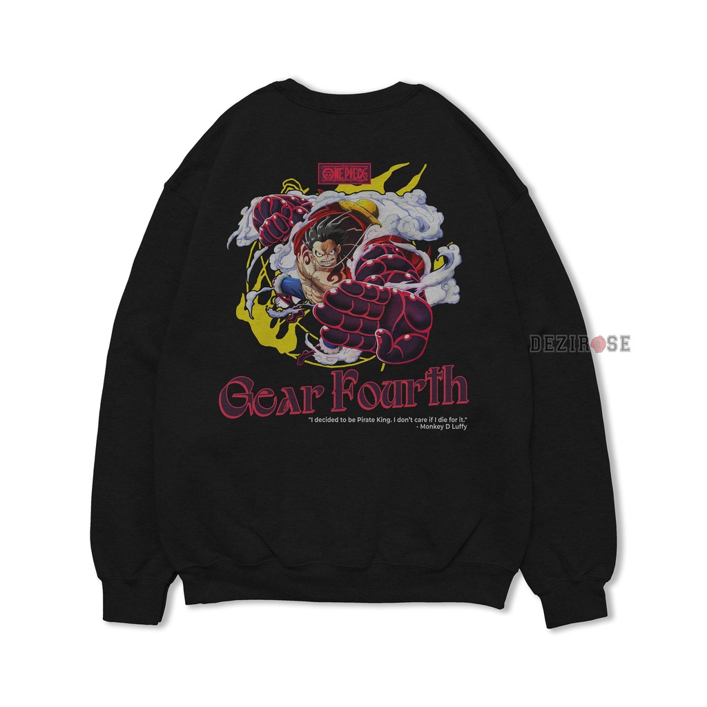 DEZIROSE Sweater Crewneck Anime One Piece Pria &amp; Wanita Distro Original Fleece Tebal Premium Size M L XL XXL