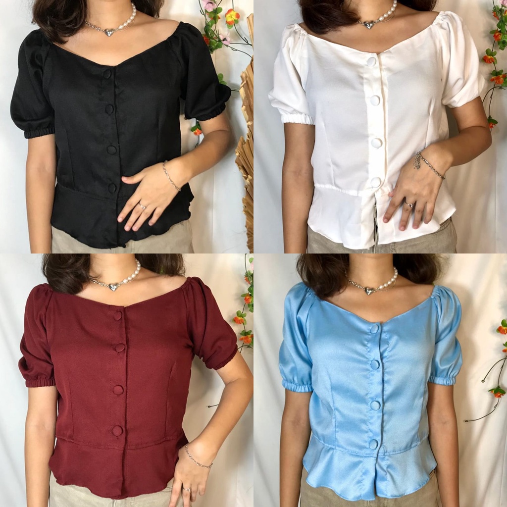 BLOUSE REVI /BLOUSE WANITA / BLOUSE MOSCREPE