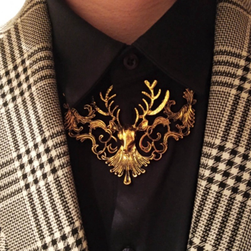 Fancyqube Kalung Liontin Bentuk Rusa Warna Hitam Gaya Vintage Untuk Wanita