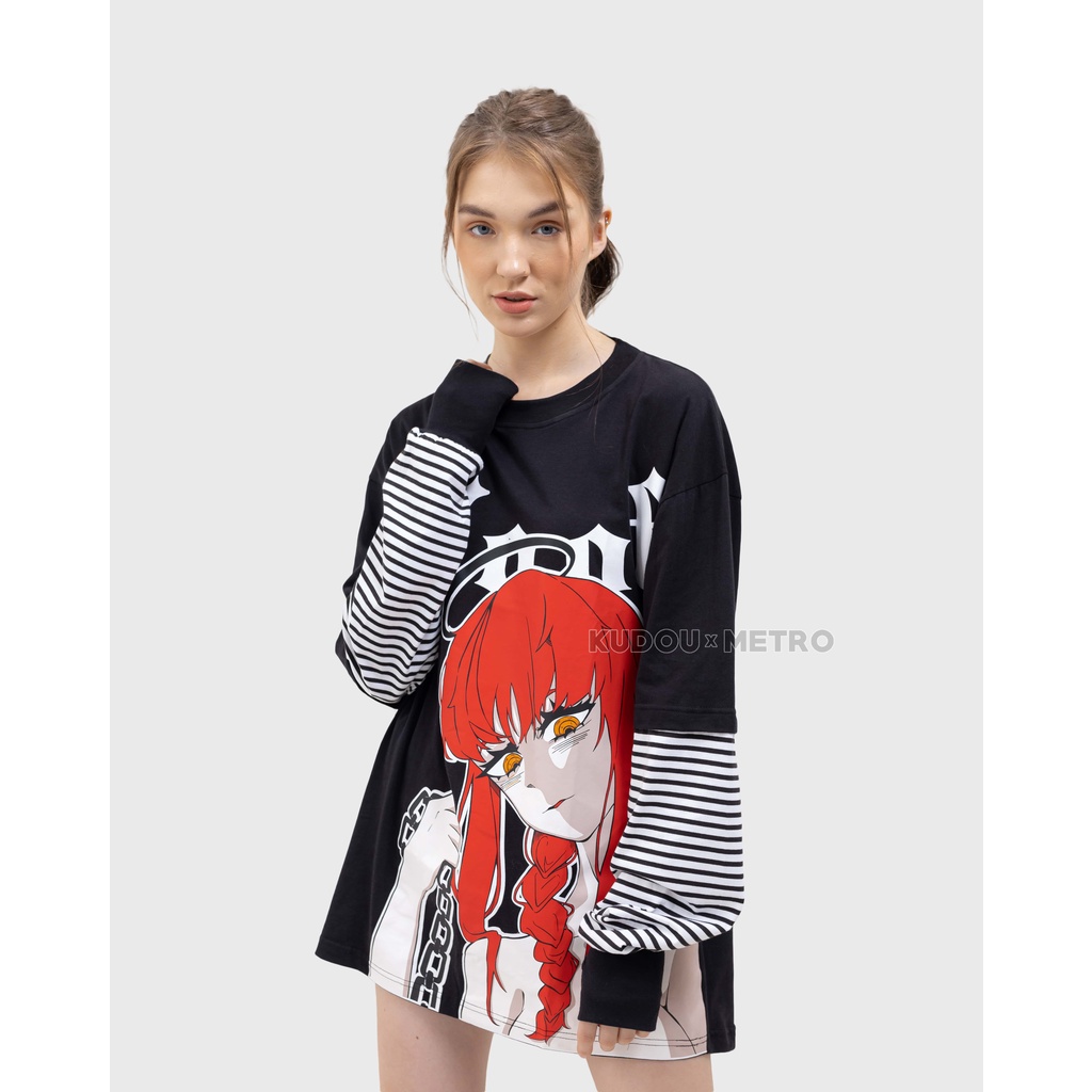 Longsleeve Double Layer Makima Anime Manga Chainsawman Premium Unisex