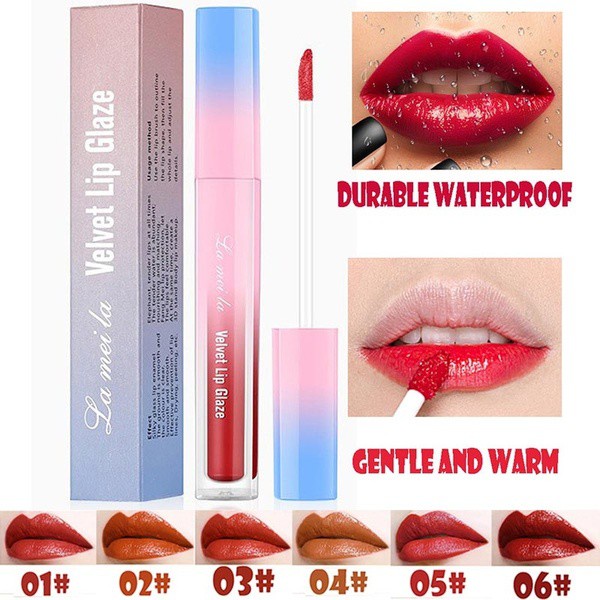 LAMEILA Lipstick Cair Kosmetik Lip Glaze Velvet Metal Bibir Makeup Kecantikan Lip Tint Lipstik Lip Gloss LA035