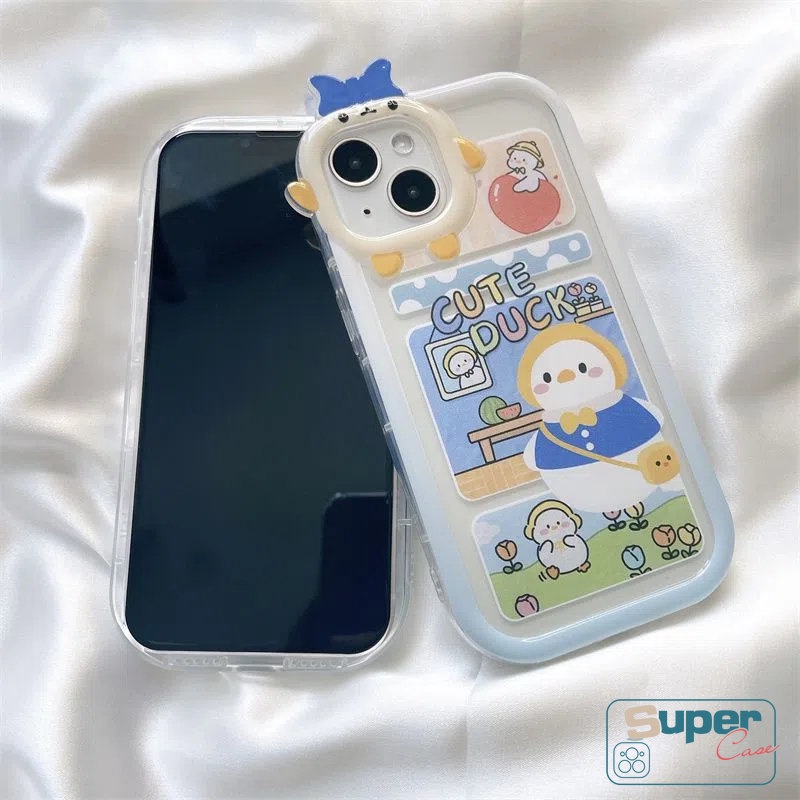 Soft Case Motif Kartun Bebek 3D Untuk iPhone 11 14 12 13 Pro MAX 6 6s 7 8 14 Plus XR X XS MAX SE 2020