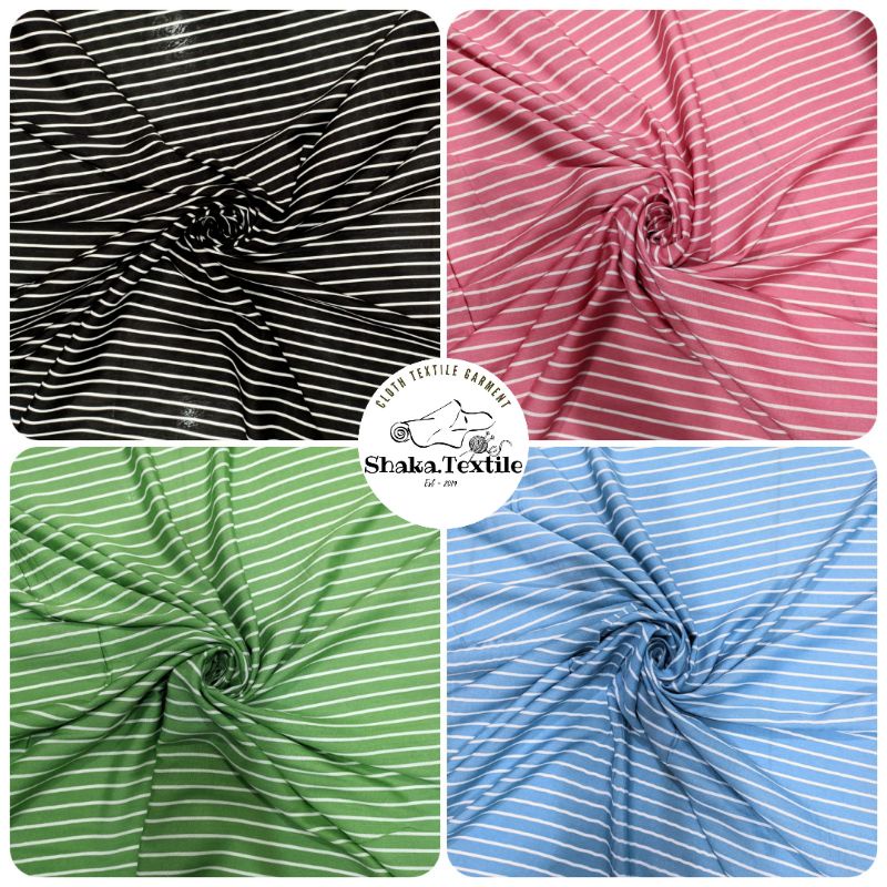 KAIN KATUN RAYON VISCOSE / UNIQLO / CHALIS / MOTIF SALUR PREMIUM