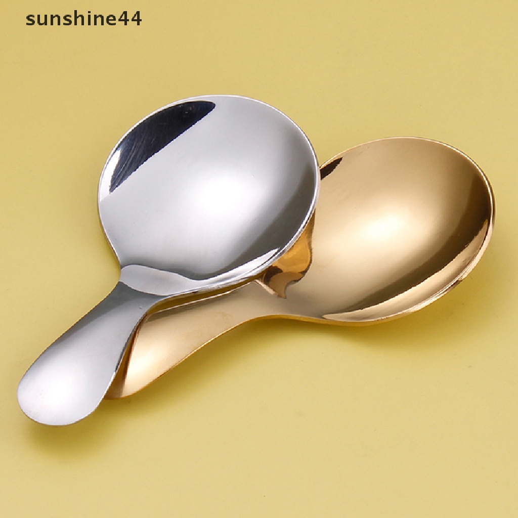 Sunshine Sendok Es Krim / Teh / Kopi Bahan Stainless Steel Dengan Gagang Pendek Untuk Anak