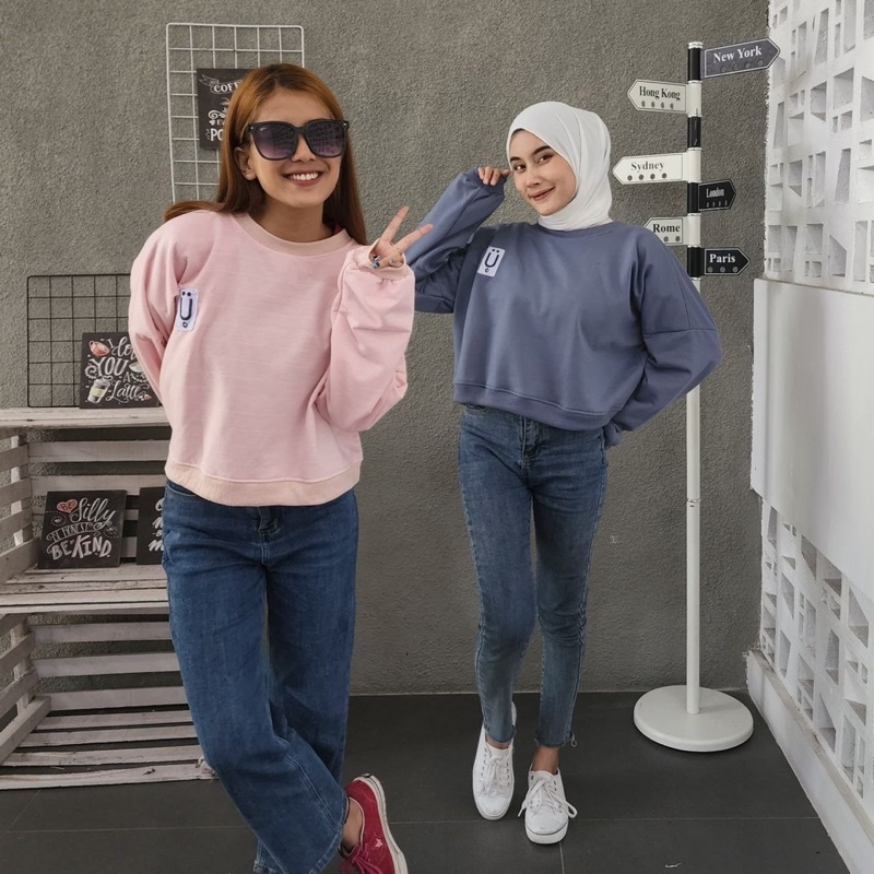 Sweater croope wanita U CROOPE baju crop wanita terbaru