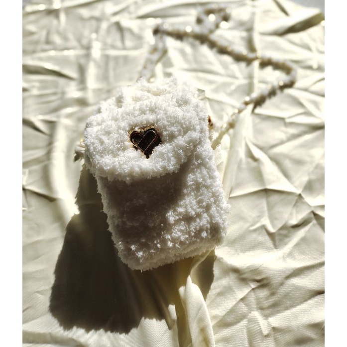 Tas rajut kanvas plastik putih