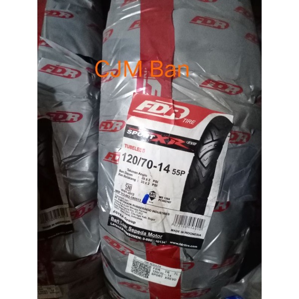 Ban tubeless FDR FEDERAL XR Sport 120/70-14 for Vario 160/PCX new/Aerox 155