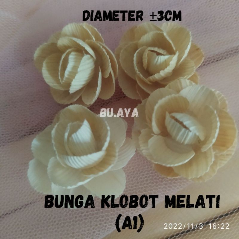 BB4 - 3PCS Bunga Klobot Melati A1 / Bunga Kulit Jagung / Bunga Mahar Rustik