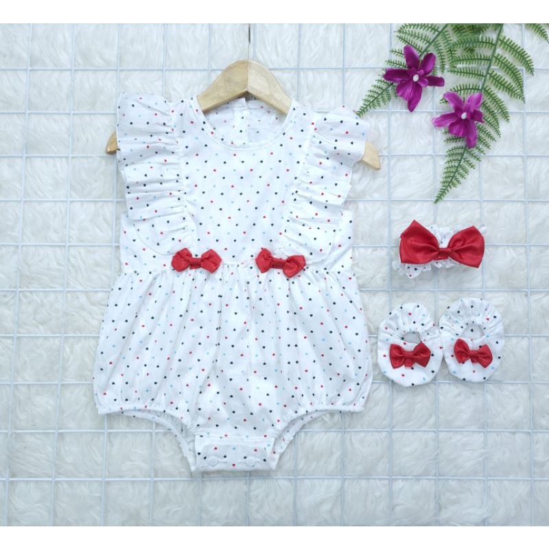 Baju bayi perempuan Jumper bandana + separu