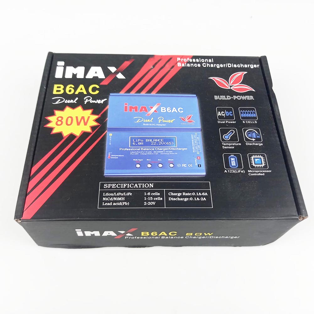 IMAX B6AC Charger Baterai LiPo dengan AC Adapter Integrated - OMBT27BL Blue