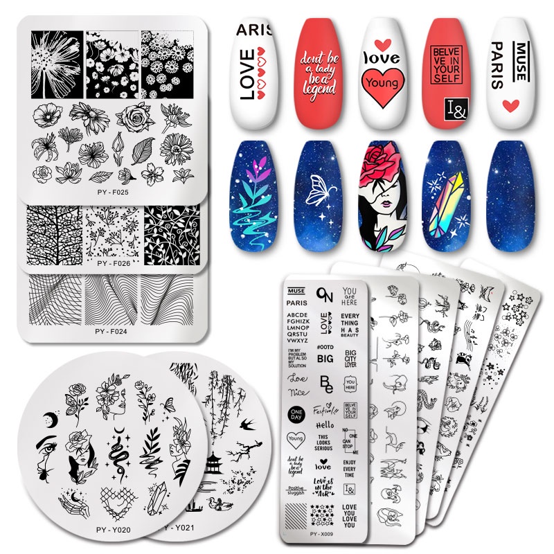 Cetakan Stempel Kuku Motif Geometri / Hewan / Buah Untuk Nail Art