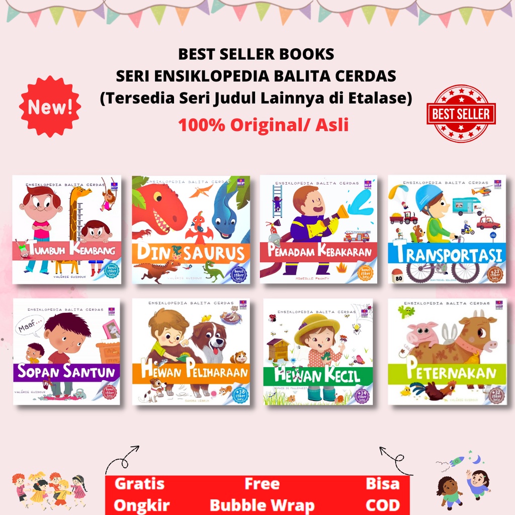 Ensiklopedia balita cerdas :Tumbuh kembang, dinasaurus, pemadam kebakaran, dokter