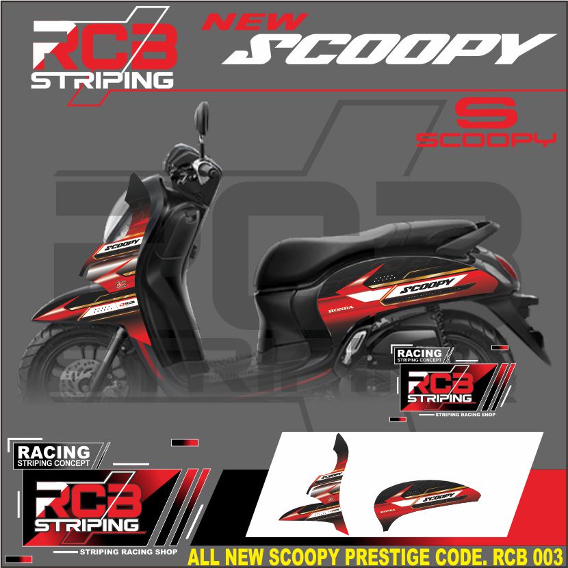 Stiker Scoopy 2020 2021 2022 2023 2024 Sticker Aksesoris List Stripping Scoopy Prestige RCB 003